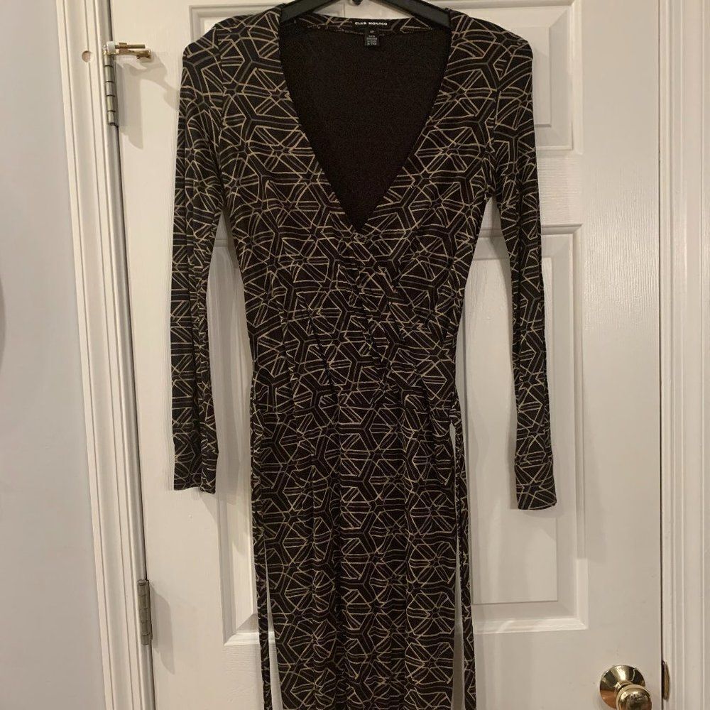 Club Monaco Faux Wrap Rayon Blend Dress sz S
